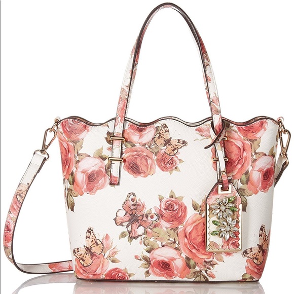 Aldo Handbags - Aldo Aubigny White Floral Butterfly Tote Bag NWTs
